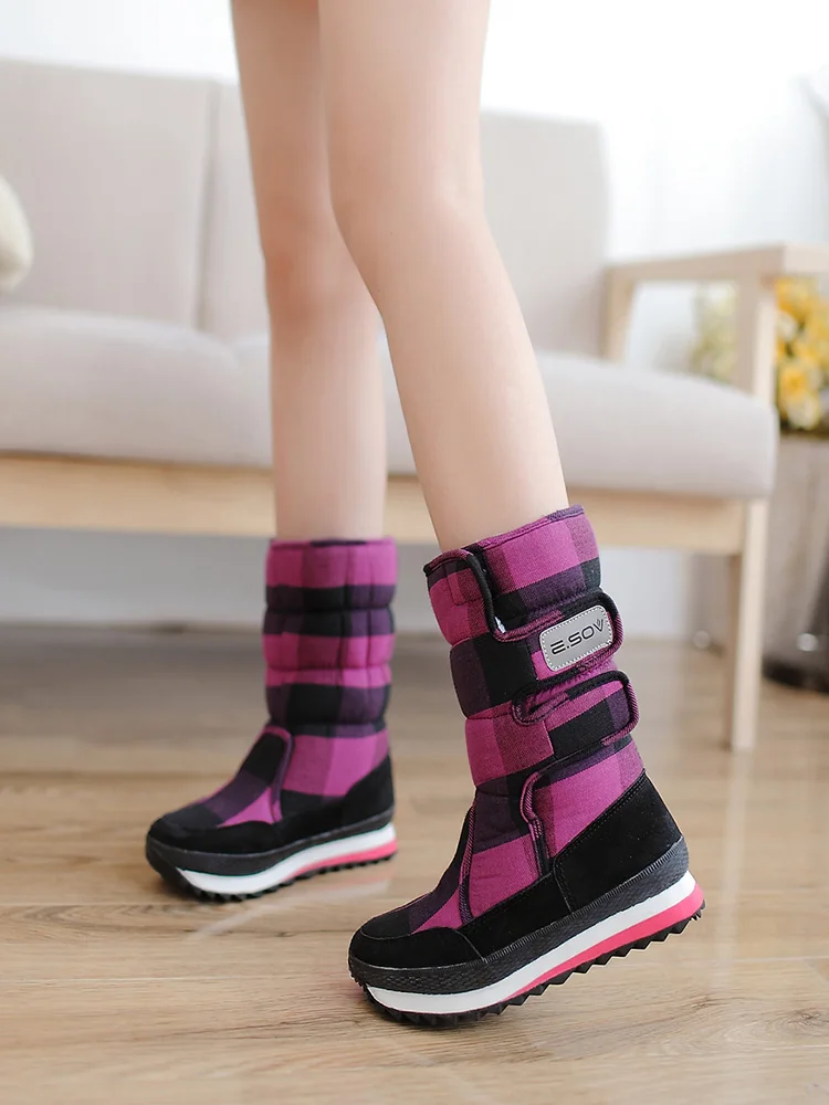 Fashionable middle boots Scottish style snow boots snow shoes middle boots cotton boots short boots women