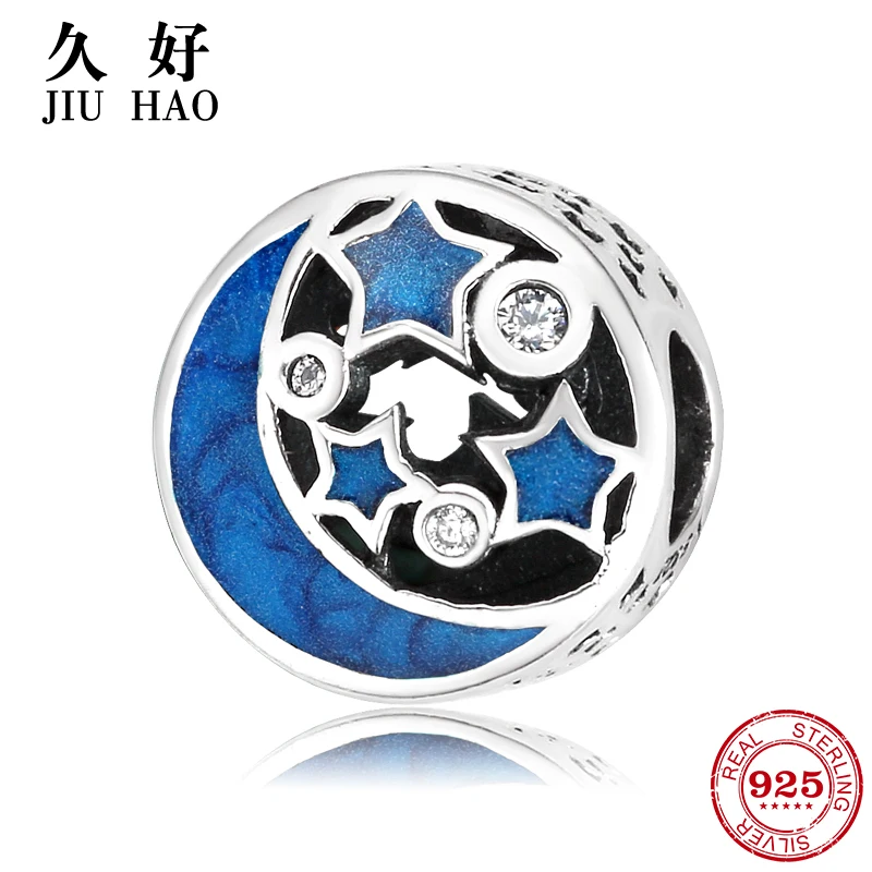 Женский браслет-Шарм Луна и звезды из серебра 925 пробы | Украшения аксессуары