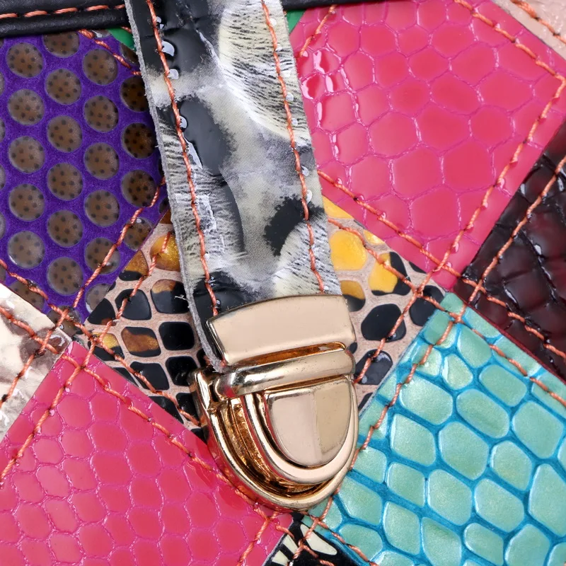 

GINYEZI 2020Genuine Leather Women's Shoulder Bag Fashion Patchwork Plaid Women Cross Body Bags Colorful Tote Girl Messenger Bag