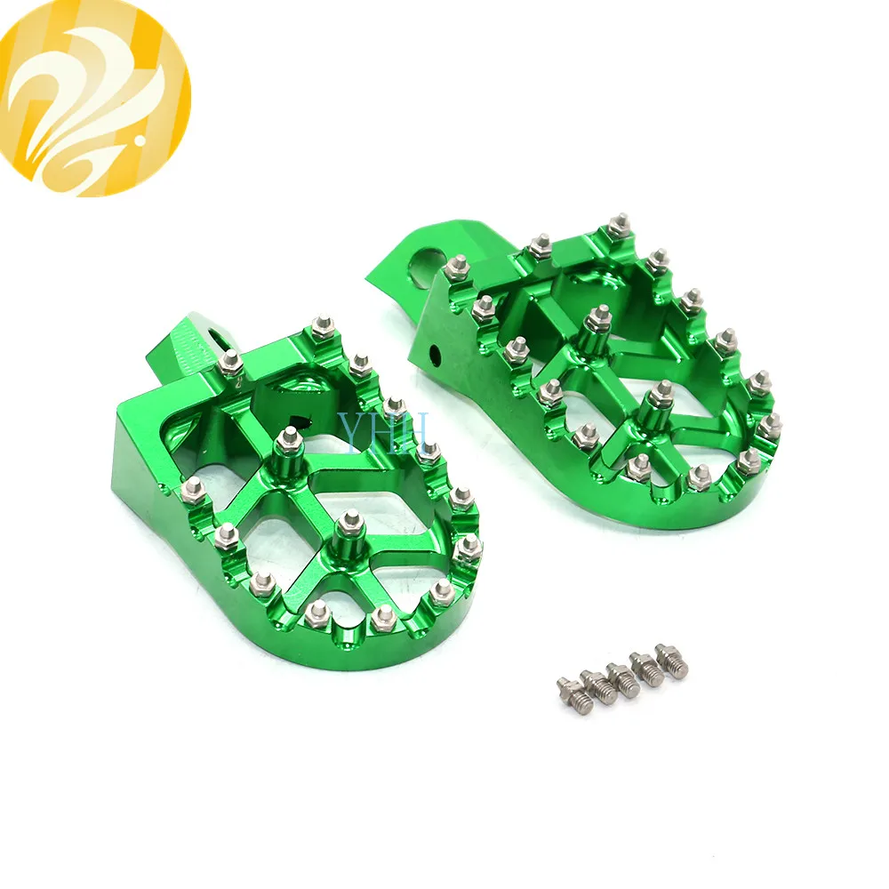 

1 пара зеленых подножек педаль подножки для Kawasaki KDX200 1995-2005 250 1991-1994 KDX220R 1997-2001 KX125 KX250 1988-1996 KX500