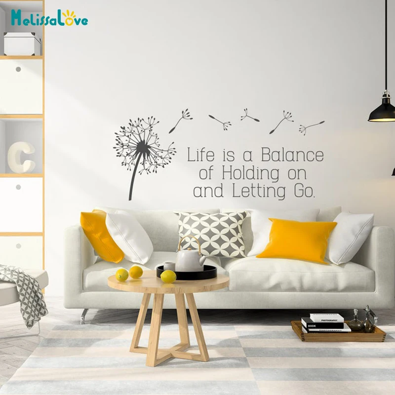 

Одуванчик жизнь-это баланс удержания и позволить себе вдохновляющие цитаты настенные наклейки спальня гостиная домашняя Фреска BA785