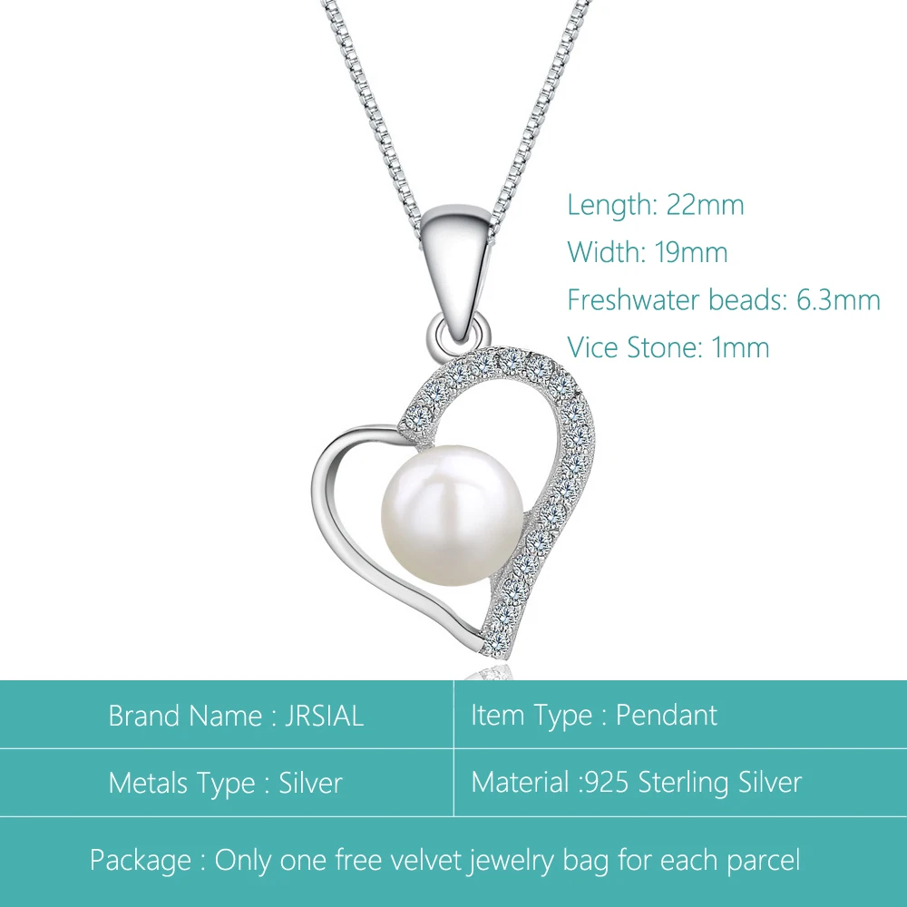 Женское ожерелье с подвеской из серебра 925 пробы жемчугом|Подвески| |