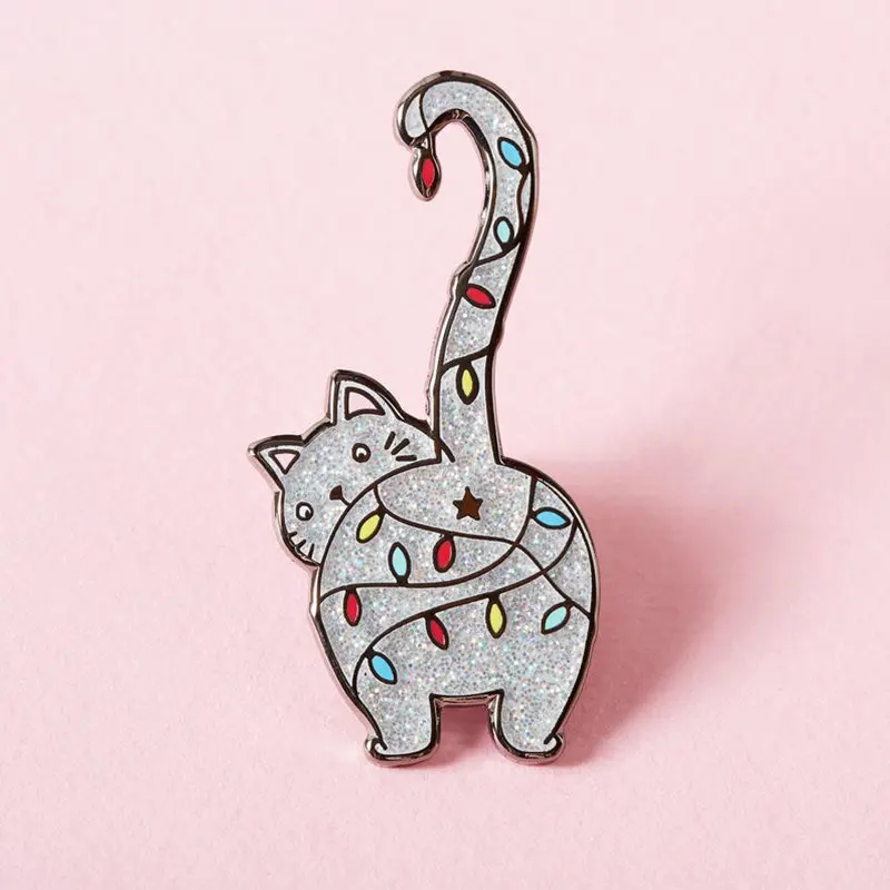 

Christmas Kitty Enamel Pins Fashion Medals Cute Cat Brooch Metal Lapel Badge Backpack Accessories Jewelry Gift 2021