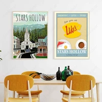 lukes diner prints kitchen poster wall art picture stars hollow inspired by gilmore girls canvas painting for living room decor