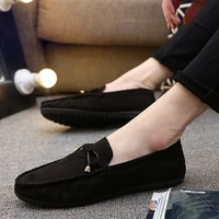 fashion men loafers suede leather elegant slip on shoes vintage casual moccasins classic male loafer shoes zapatos de hombre
