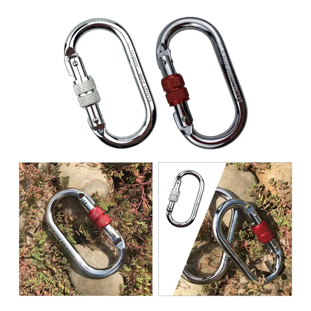 O-Shape Rock Climbing Carabiner Screw Locking Hook 25kN 5600lb for Hammock Caving Gear | Спорт и развлечения