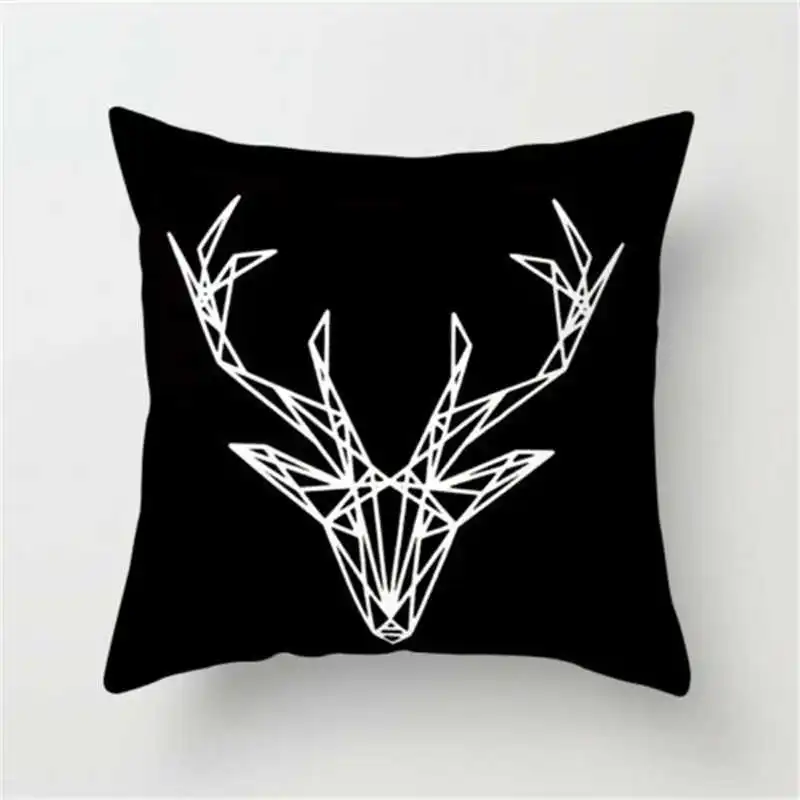 Черный домашний белый декоративный чехол из полиэстера в скандинавском стиле