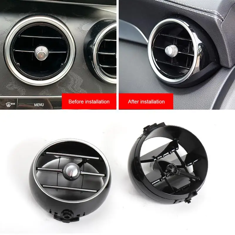 

Upgraded Car Air Conditioning Outlet Panel Replacement Frame A/C Vent Cover Grill for Mercedes C CLC Class Silver Black Back Row