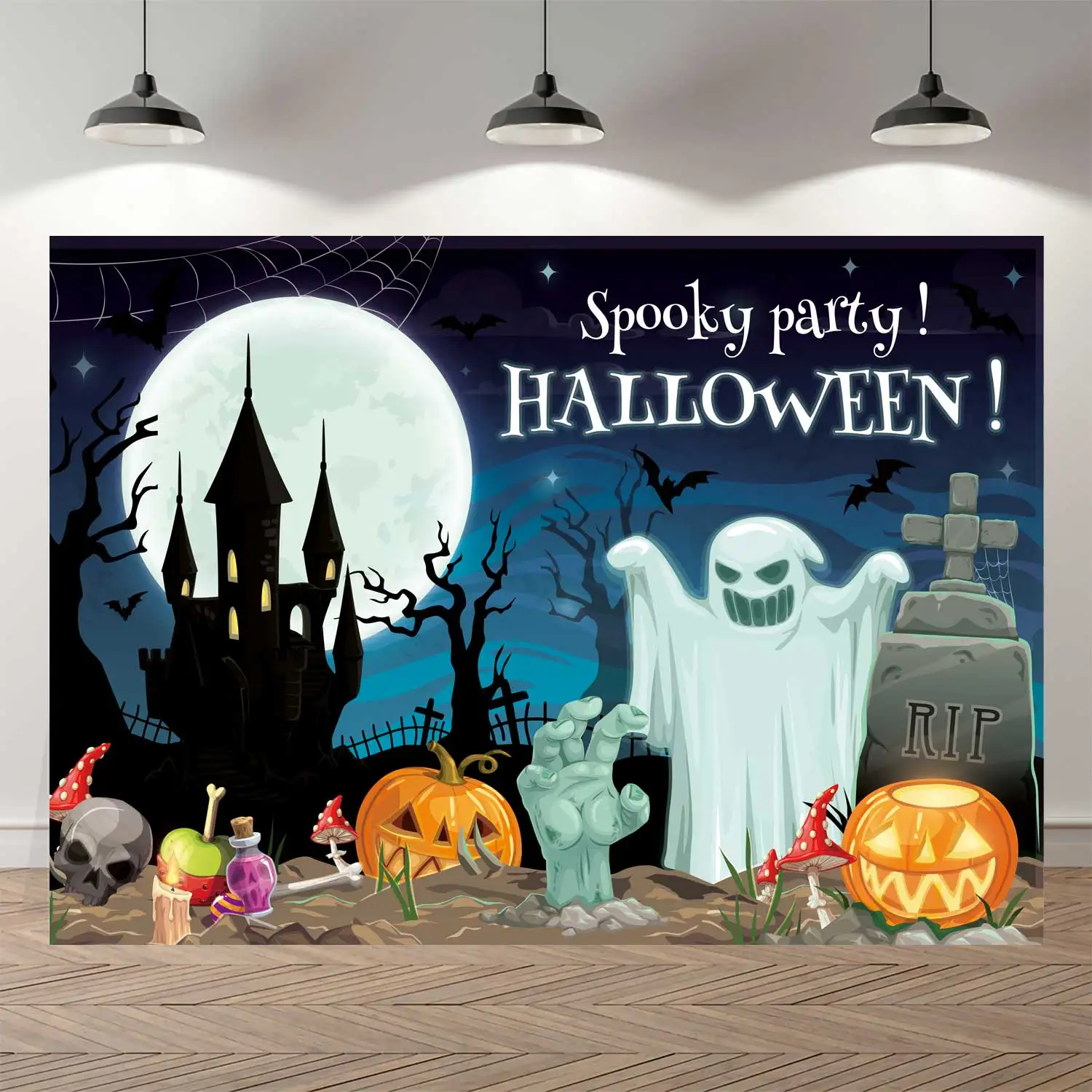 Осенняя ужасная Вечеринка NeoBack Хэллоуин Ночь Луна Тыква Ведьма летучая мышь