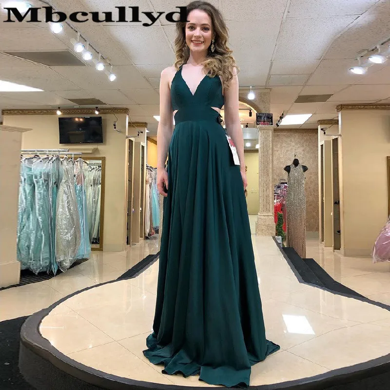 

Mbcullyd Emerald Green Prom Dresses Long 2020 Sexy V Evening Party Dress For Women Cheap Plus Size Vestidos de fiesta de noche