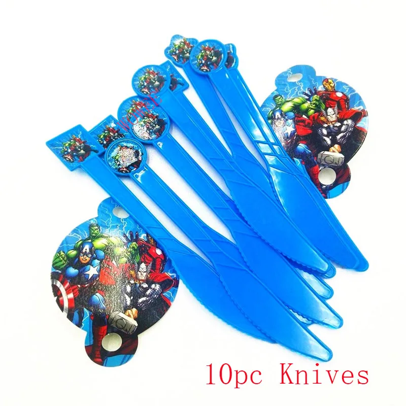 10pc knives 20 шт./компл. Мстители Бумага салфетка мультфильм вечерние для детей подарок на день рождения украшение в стиле Мстителей принадлежности для тематической вечеринки одноразовыми салфетками - Цвет: 10pc knives