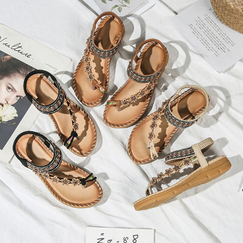 

Women Bohemia Sandals Open Toe Anti-slip Comfortable Breathable for Summer Beach TC21