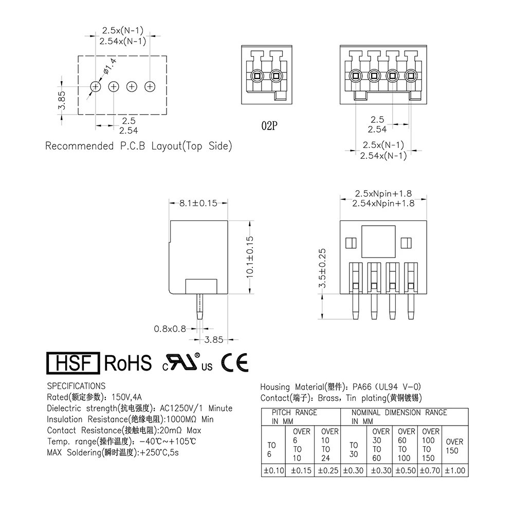 KF2EDGV 2 54 2P ~ 12P печатная плата подключаемые блоки 15EDGVC мм 2PIN 12PIN MC0.5 /2G-2 PHOENIX CONTACT deson KEFA