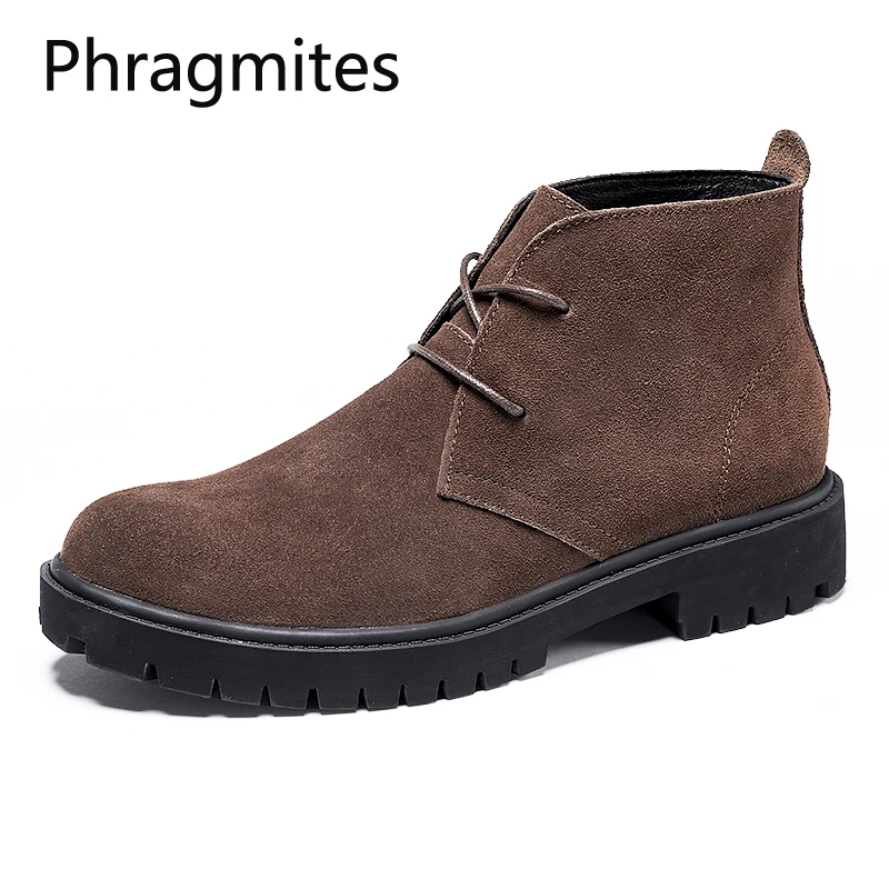 Phragmites New Men Chelsea Boots Ankle Fashion Male Brand Leather Quality Motorcycle Comfortable Outdoor Shoes |