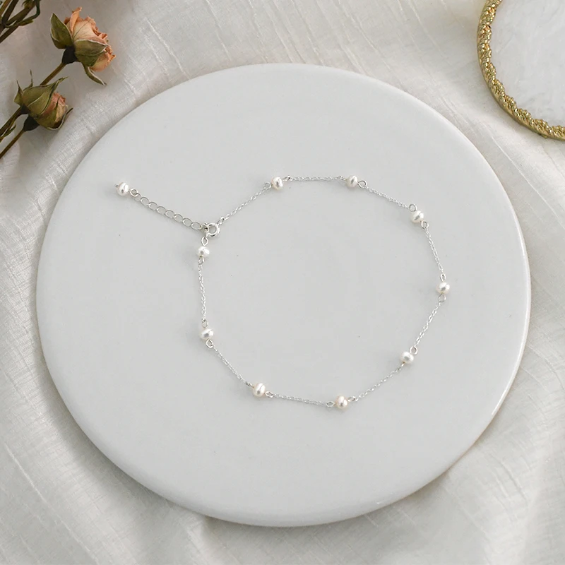 Женские туфли ASHIQI в стиле ретро с натуральным пресноводным жемчугом 925 пробы