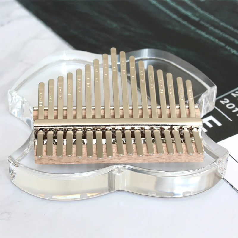 

Flatsons 17 Key Kalimba Portable Crystal Thumb Piano Mbira Transparent Instrument with Tuner Hammer