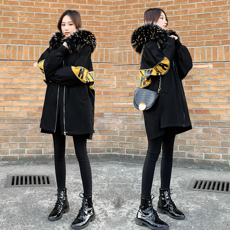 New large women's clothing new mid long down cotton padded jacket in winter