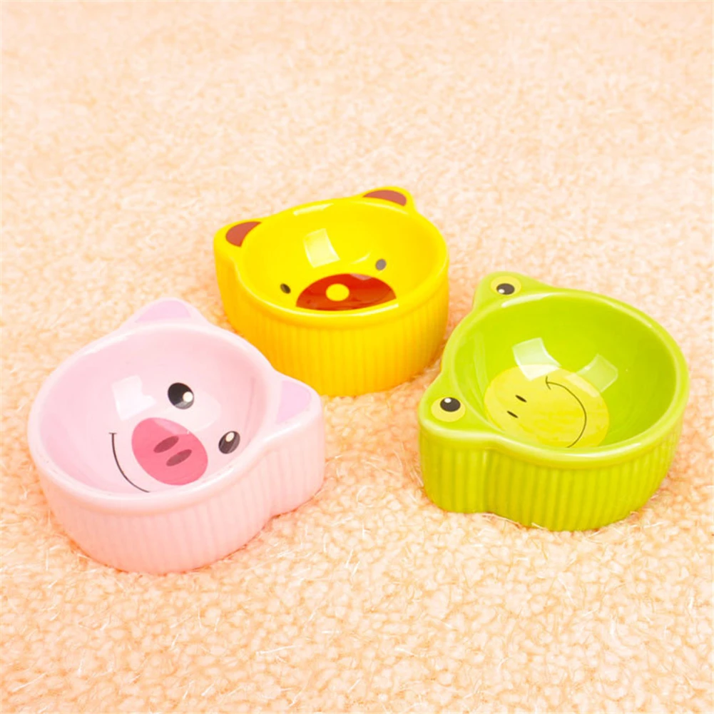 

Hamster Ceramic Bowls Cute Squirrel Water Food Snack Bowl Small Pet Feeder Golden Hamster Little Hedgehog Feeding Drinking Dish