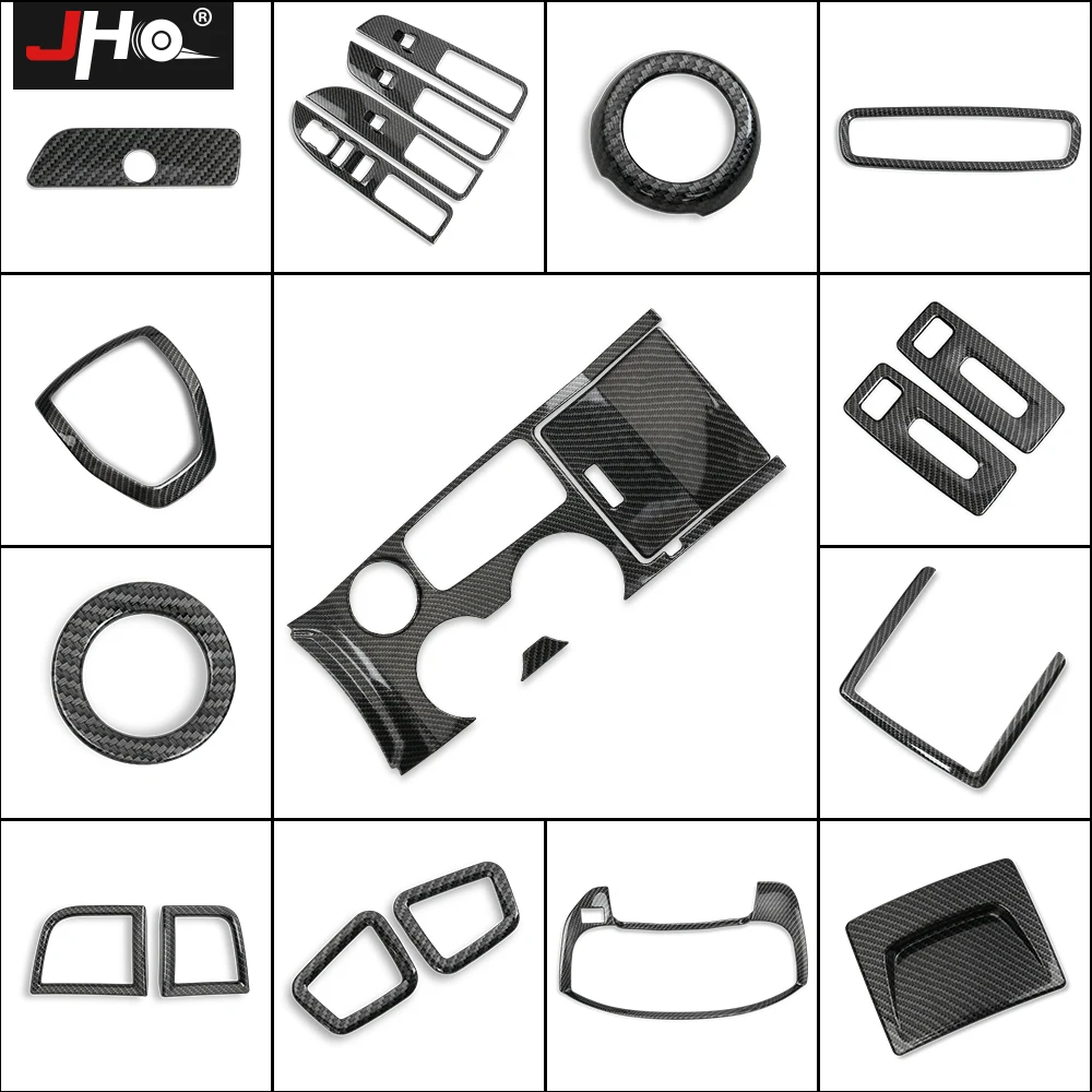 

JHO ABS Carbon Grain Overlay Cover Trim For Ford Explorer 2016-2019 2018 2017 Limited Cup Holder Vent Decor Car Accessories
