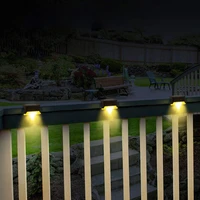 8pcs waterproof solar deck lights outdoor backyard decor outside step lights garden post fence led warm lamp