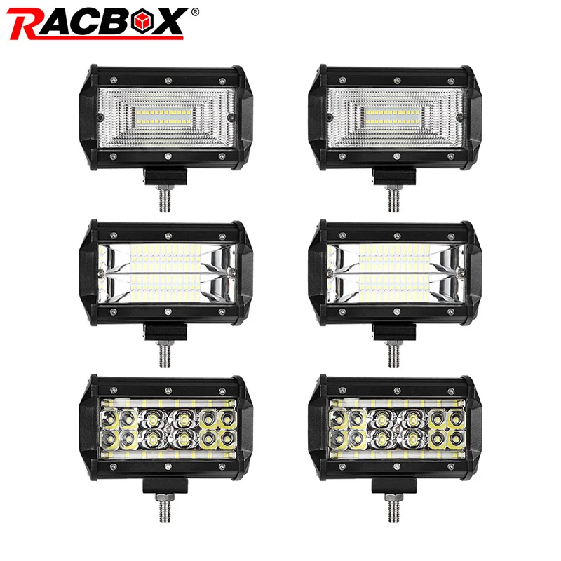 RACBOX 5 дюймов 72 Вт светодиодный рабочий светильник потолочные широкий точечный