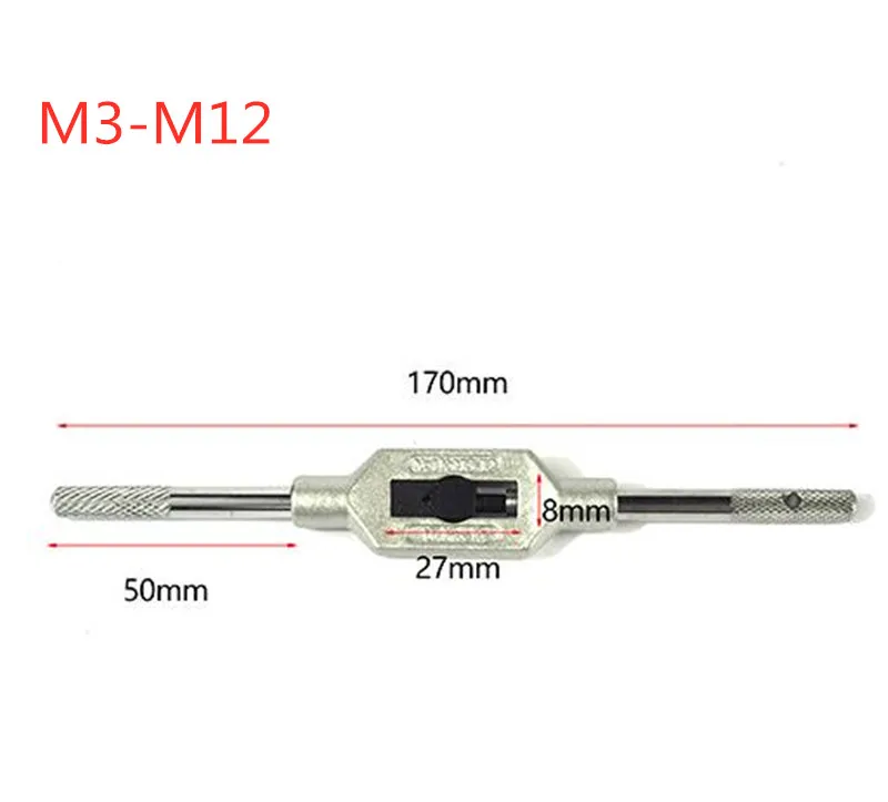 1pc M3-M12 1/16" to 1/2" Adjustable Engineers Tap Hinge Straight Wrench Holder Threading Tool | Инструменты