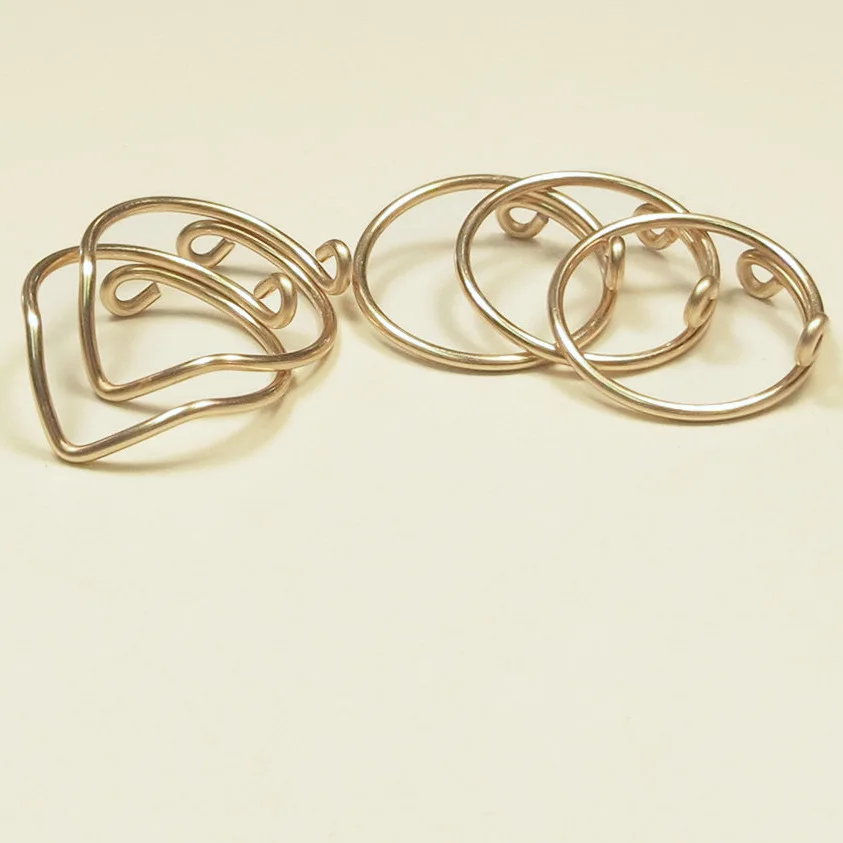 5 шт./компл. миди кольца костяшки хвост кольцо в форме буквы V уплотнительное