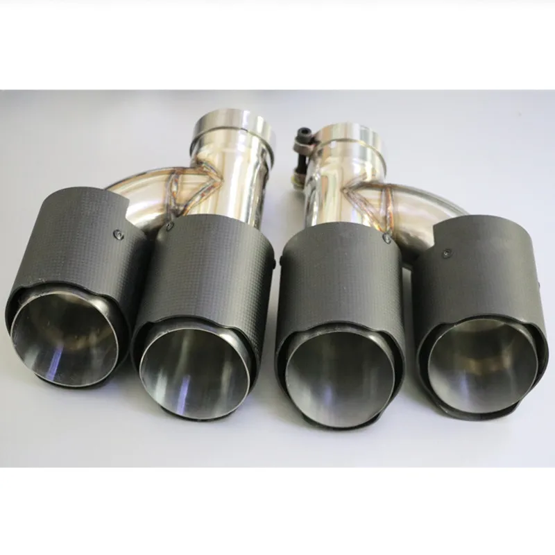 Одна пара автомобильных углеродных труб для стайлинга автомобиля Двойные