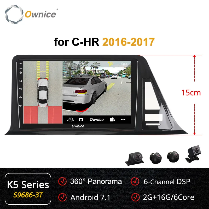 S9686-3 K5 Ownice автомобильный dvd для Toyota C-HR C HR K3 K5 K6 Car Android 9,0 Радио Аудио gps плеер Navi Стерео Мультимедиа 4 аппарат не привязан к оператору сотовой связи - Цвет: S9686-3 K5