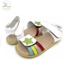 Летние Стильные Детские сандалии COPODENIEVE для девочек, красивая обувь принцессы с цветами, детские сандалии на плоской подошве, обувь в римском стиле для маленьких девочек