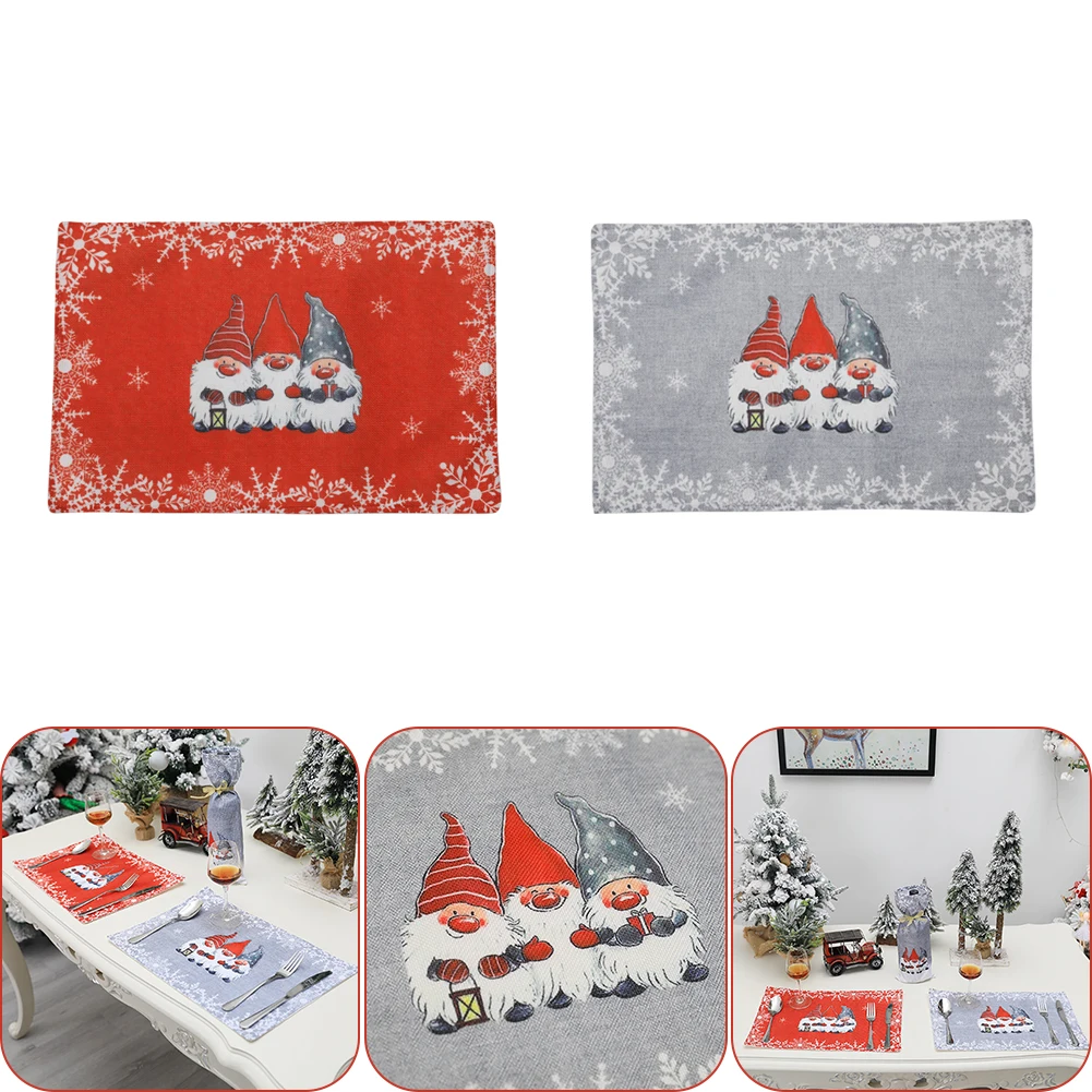 

Christmas Decorations Cartoon Forest Man Placemat Home Kitchen Dining Restaurant Table Place Mats