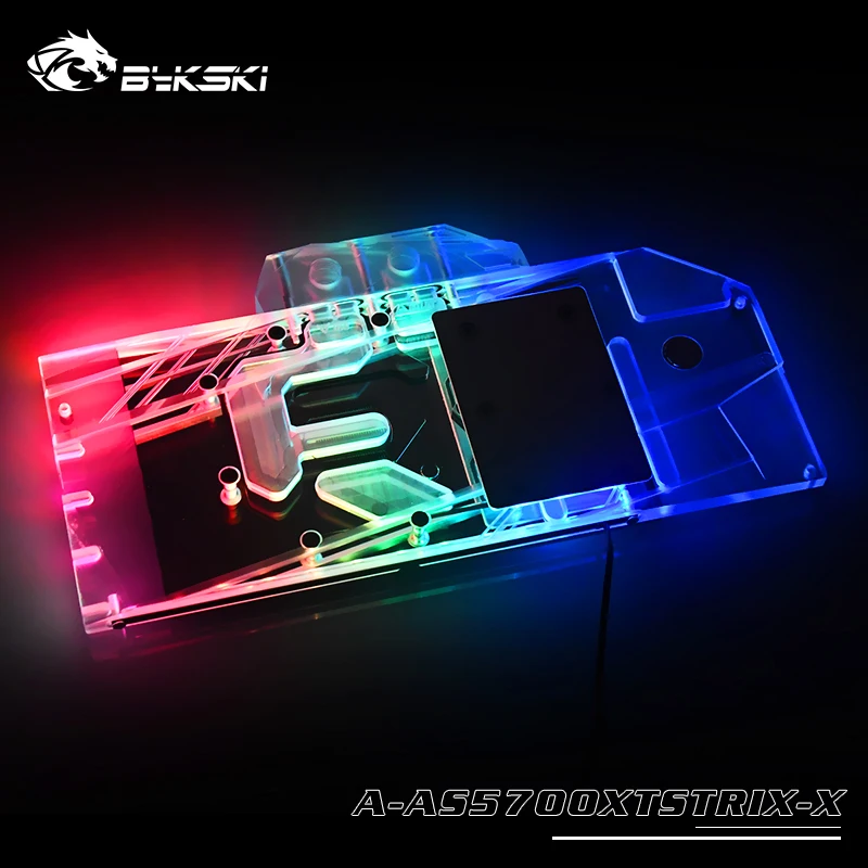 

BYKSKI Gpu Water Block Use for ASUS ROG-STRIX-RX5700XT-O8G-GAMING A-RGB Full Cover Copper Radiator Block Graphic Card Radiator
