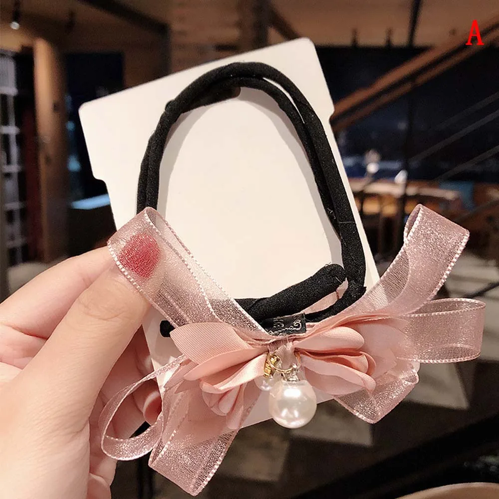 Женская повязка на голову элегантная с большим жемчугом и бантом в виде цветка |