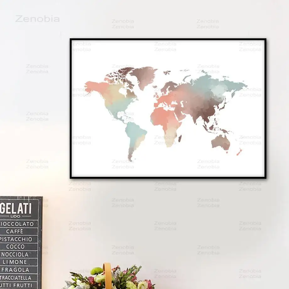 

Abstract World Map Simple Line Canvas Painting Nordic Posters And Prints Wall Art Canvas Paintings For Living Room Wall Decor