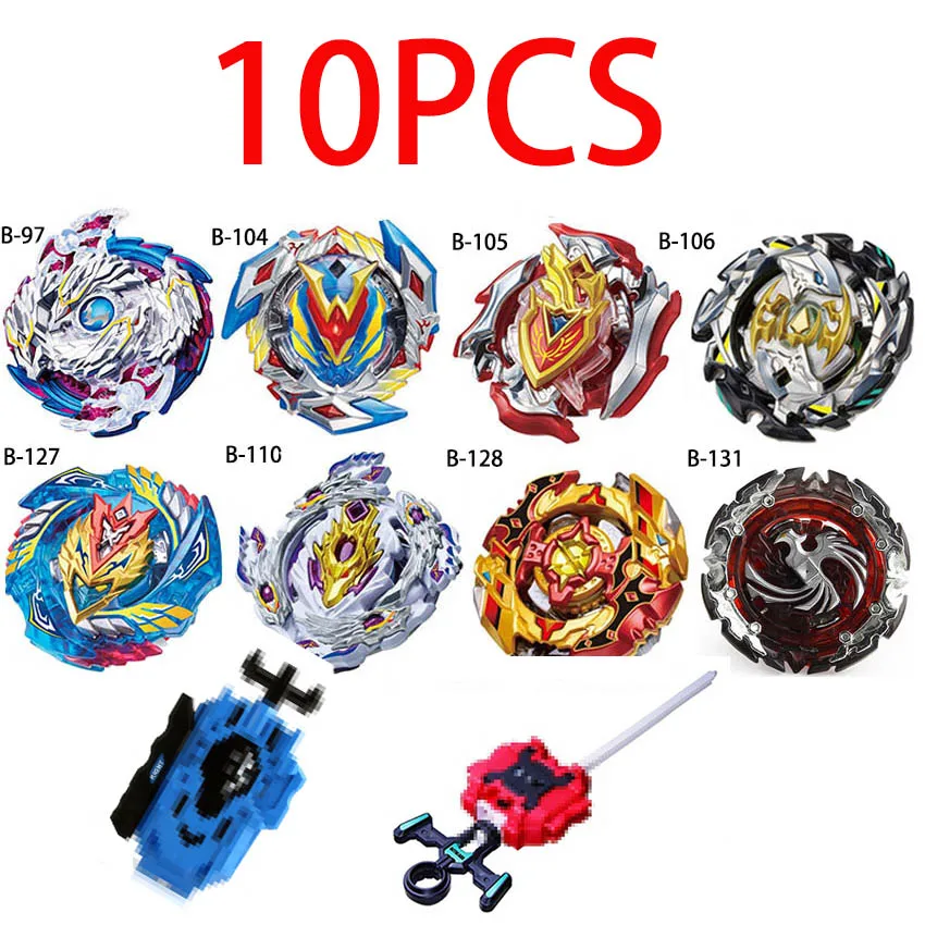 10pcs Новая комбинация Beyblade Burst набор игрушек Beyblades Арена Bayblade Metal Fusion 4D с пусковым устройством спиннинг топ игрушки - Цвет: 10pcs