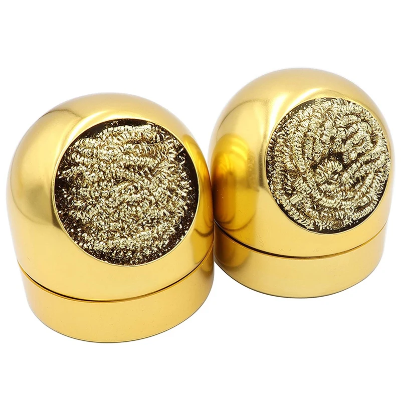 

2Pcs Soldering Tip Cleaner, Wire-Type Soldering Iron Tip Cleaner, Copper Wire Ball Clean Tsui Device Golden