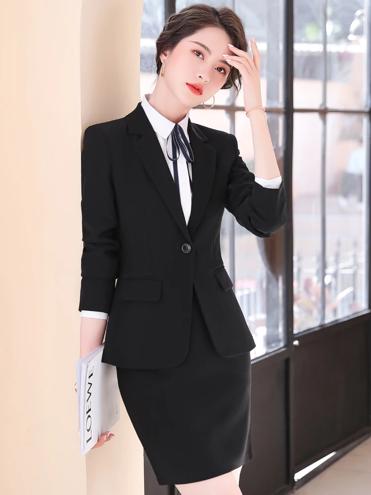 

2020 New Pant Suits Women Suit Business Lady Uniform Female 2 Piece Set Blazers and Jackets With Pants Office Work Wear