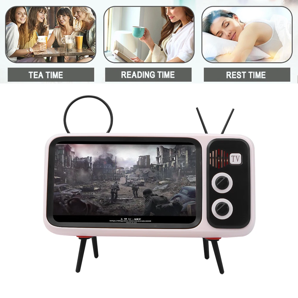 KEBIDU Портативный ретро Bluetooth динамик BT музыкальный плеер ТВ дизайн держатель