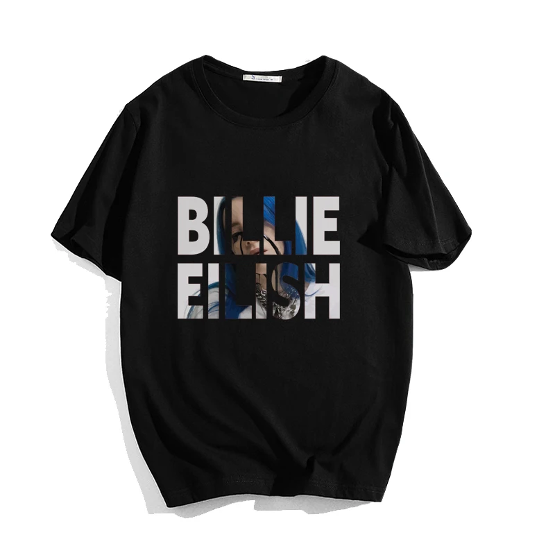 Крутая футболка унисекс, Повседневная футболка Billie Eilish, летние модные хлопковые футболки для подростков, Harajuku, футболки с короткими рукавами
