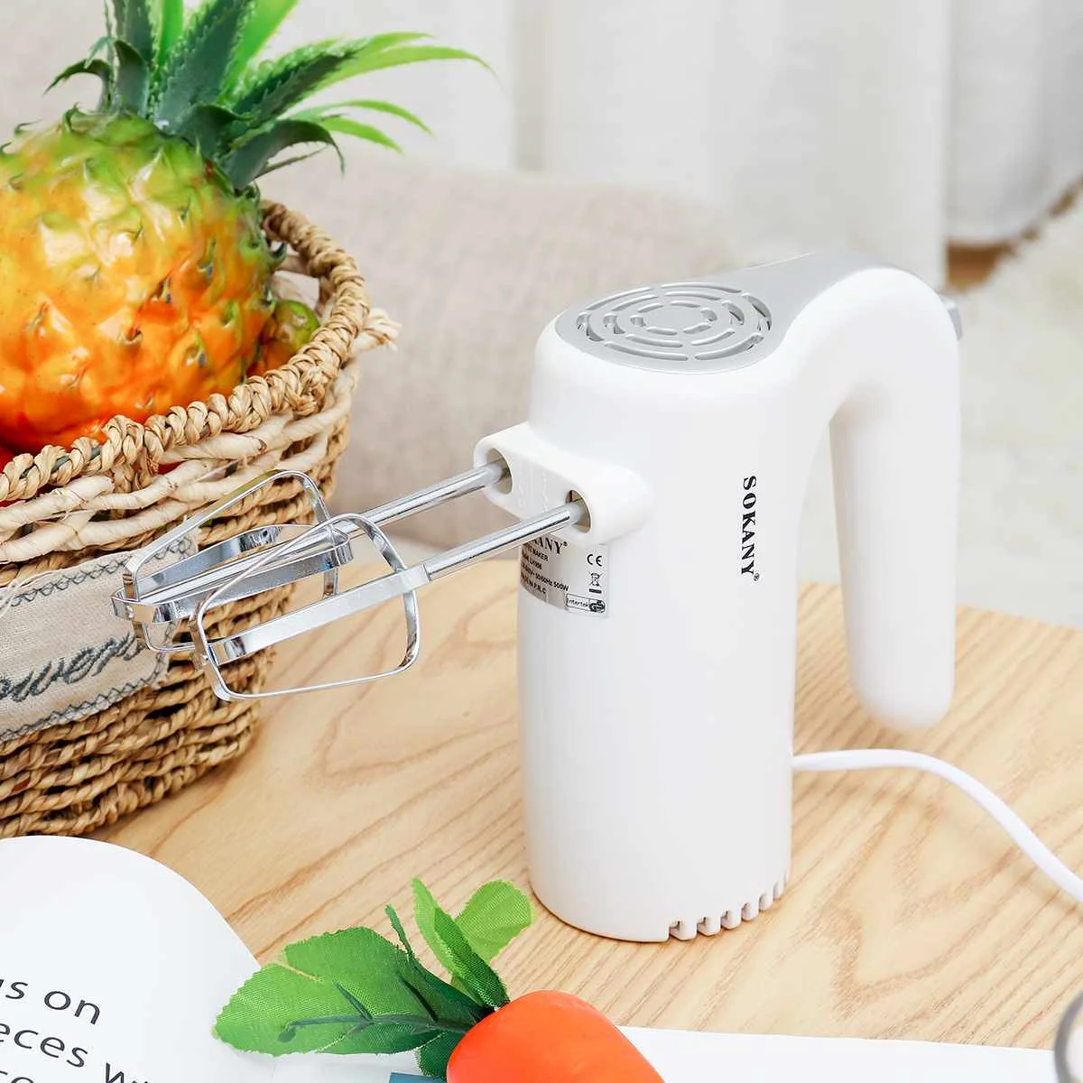 

500W Food Mixers Handheld Food Blender With Dough Hooks Cream Mixer 220V Household Egg Beater Baking Whipping Cream Machine