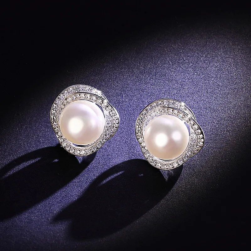 Настоящая жемчужина 925 серебряная серьга для женщин Корейский пресноводный