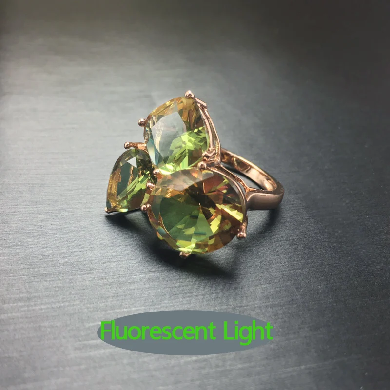 Женское кольцо из стерлингового серебра 925 пробы FFGems большое зултанита