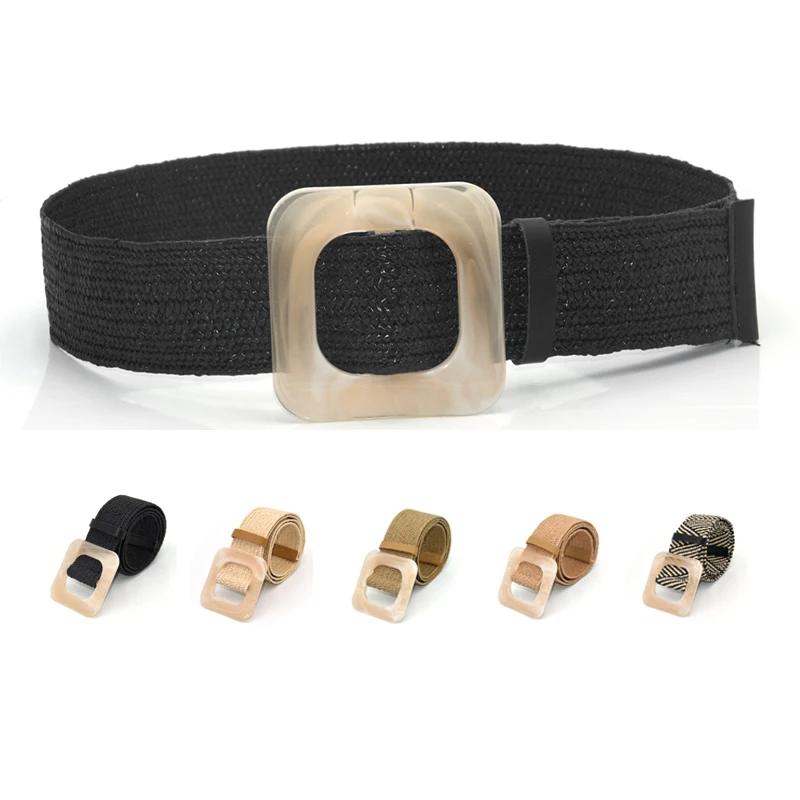 

Женский плетеный ремень с квадратной пряжкой в стиле бохо