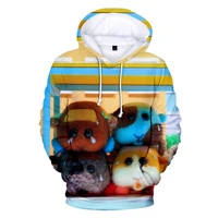 guinea pig car cartoon 3d printing pullover mens street jacket sweatshirt spring and summer casual comfortable hooded sweater