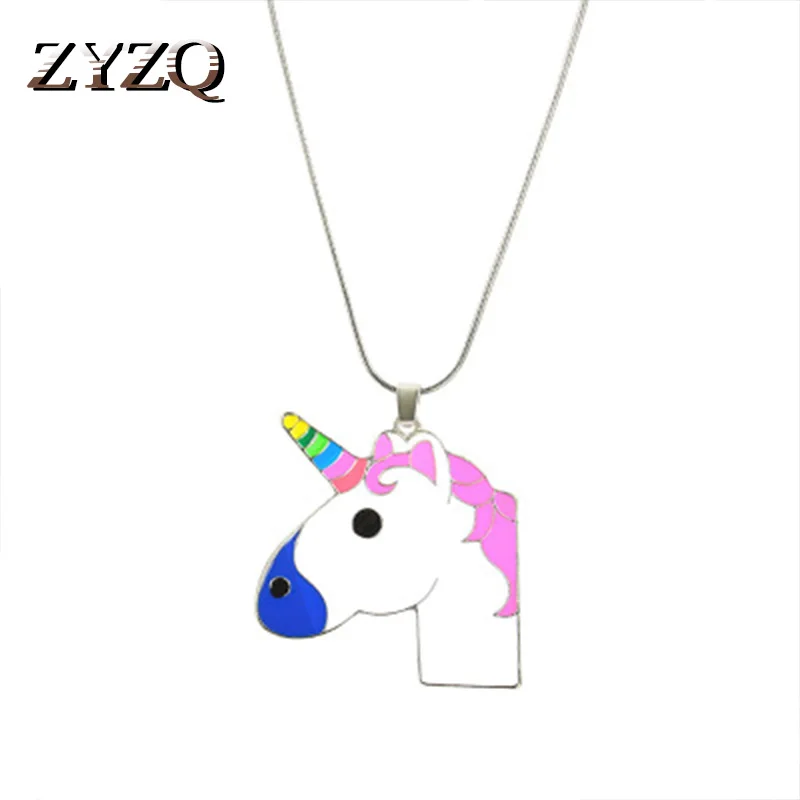ZYZQ милый Единорог свитер ожерелья мультфильм персонаж животное кулон красочные
