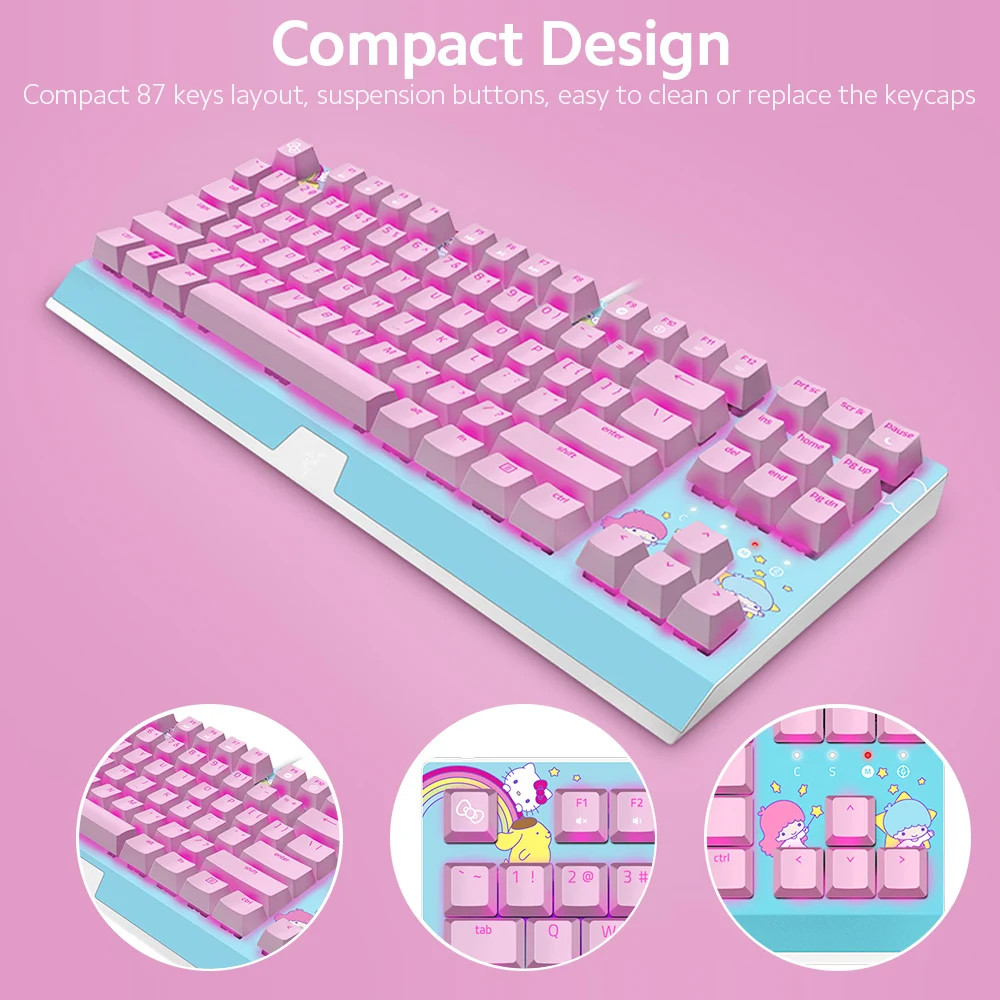 Клавиатура Razer Hello Kitty Ограниченная серия 87 клавиш компактная Проводная игровая