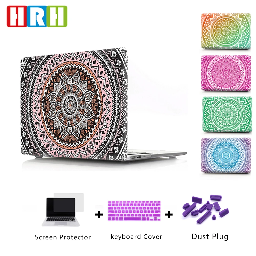 Чехол HRH для ноутбука с цветком мандала жесткий чехол Macbook Pro A1708 A1707 13 A2159 16 A2141 A2289