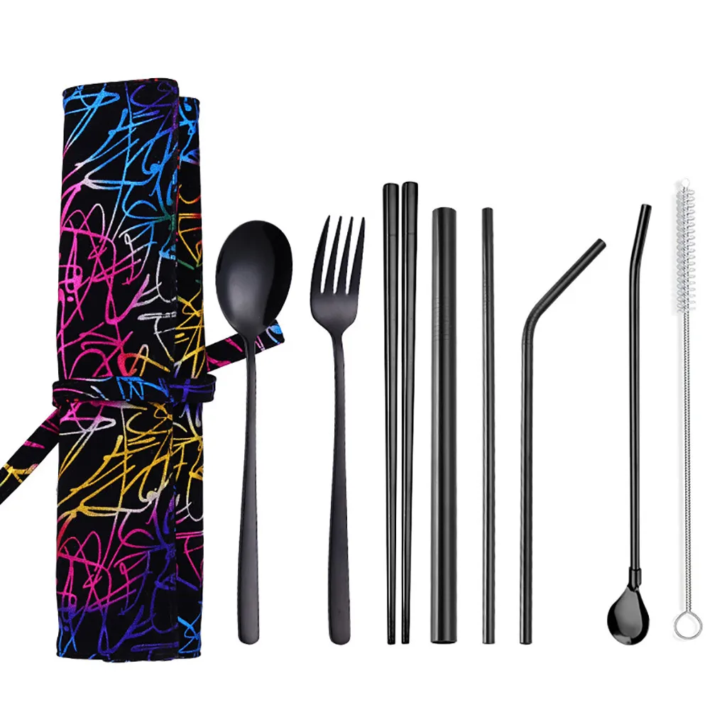 7 шт. набор столовых приборов из нержавеющей стали посуды с золотым и серебряным