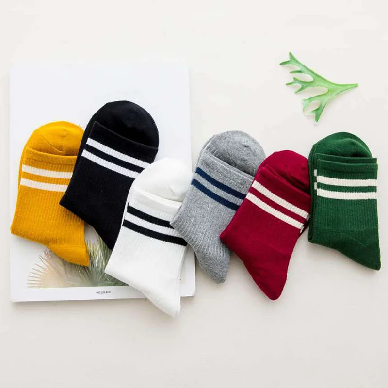 Носки женские хлопковые полосатые разноцветные свободные 2020 | Женская одежда