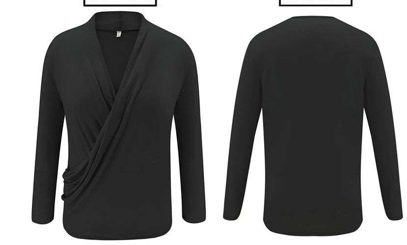 

New Womens V-Neck Pullover Ladies Base Shirt Casual Loose Long Sleeve Pleated Wrap Top Shirt Tunic Solid Blouse